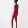 Textured mini dress with open back Textured mini dress with open back