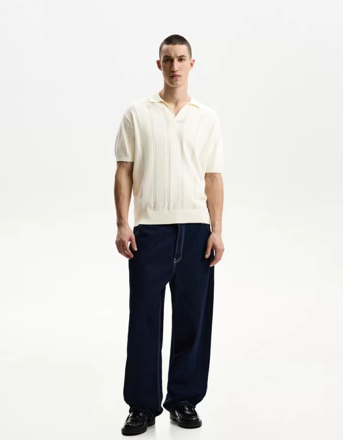 Textured short sleeve polo shirt Textured short sleeve polo shirt