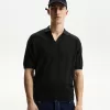 Textured short sleeve polo shirt