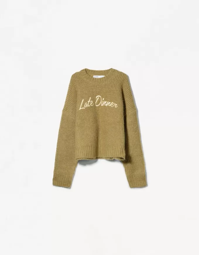 Textured weave embroidered sweater Textured weave embroidered sweater