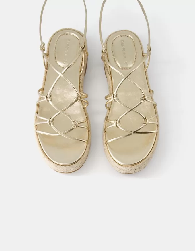 Tied flat jute sandals Tied flat jute sandals