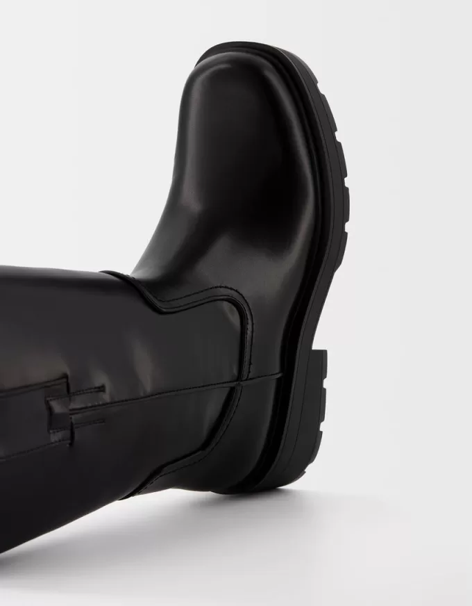 Track sole mid-calf flat ankle boots Track sole mid-calf flat ankle boots