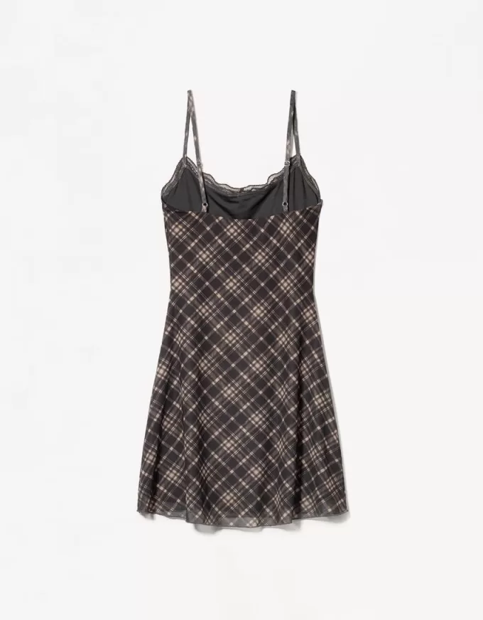 Tulle mini dress with lace print Tulle mini dress with lace print