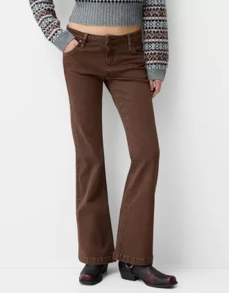 Twill flared pants