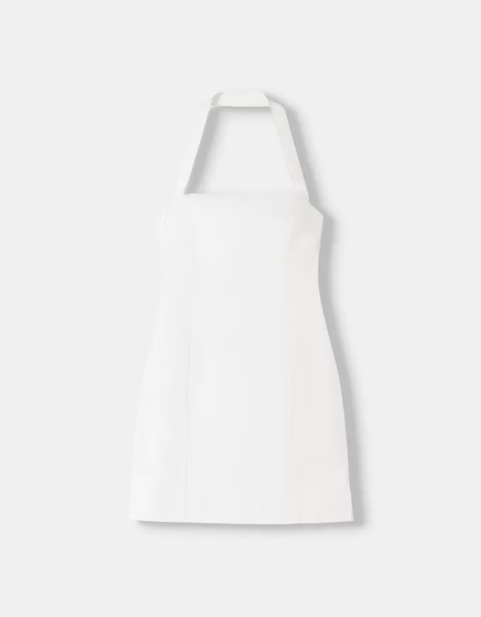 Twill halterneck mini dress Twill halterneck mini dress