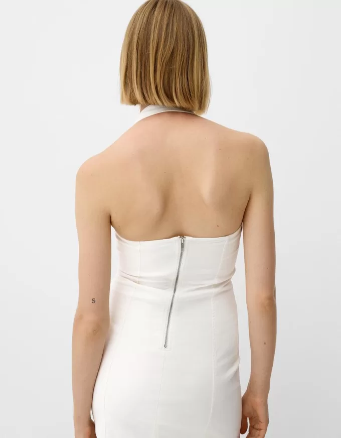 Twill halterneck mini dress Twill halterneck mini dress