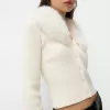 V-neck cardigan with faux fur V-neck cardigan with faux fur