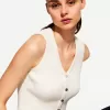 V-neck ribbed vest