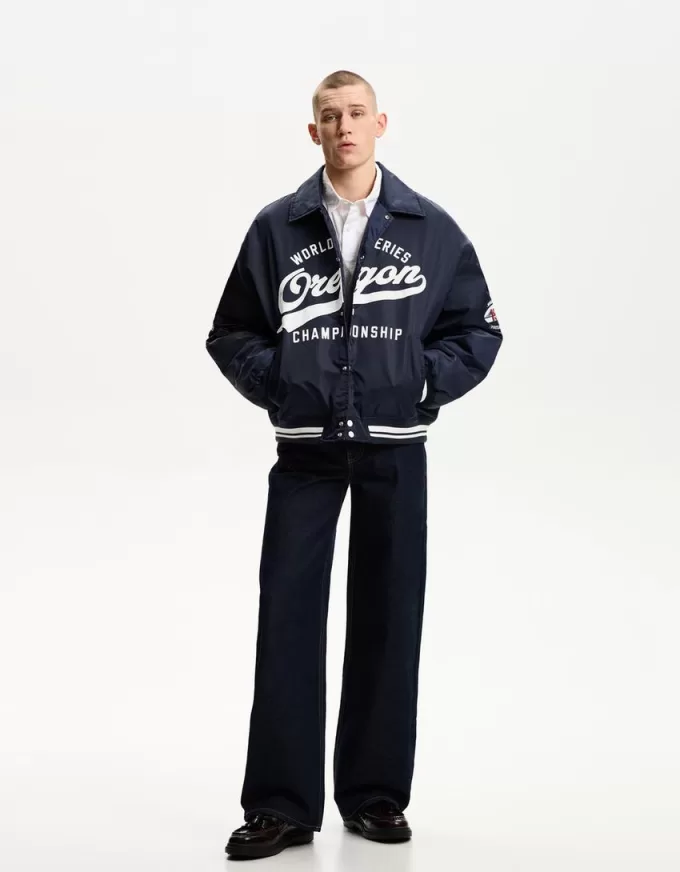 Varsity bomber jacket