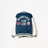 Varsity jacket with contrasting sleeves