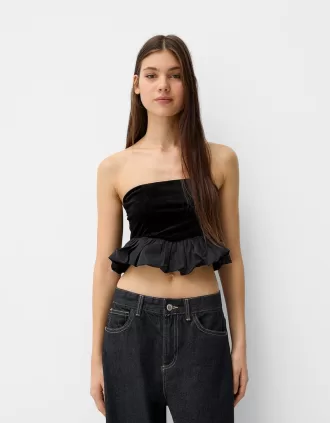 Velvet bandeau top