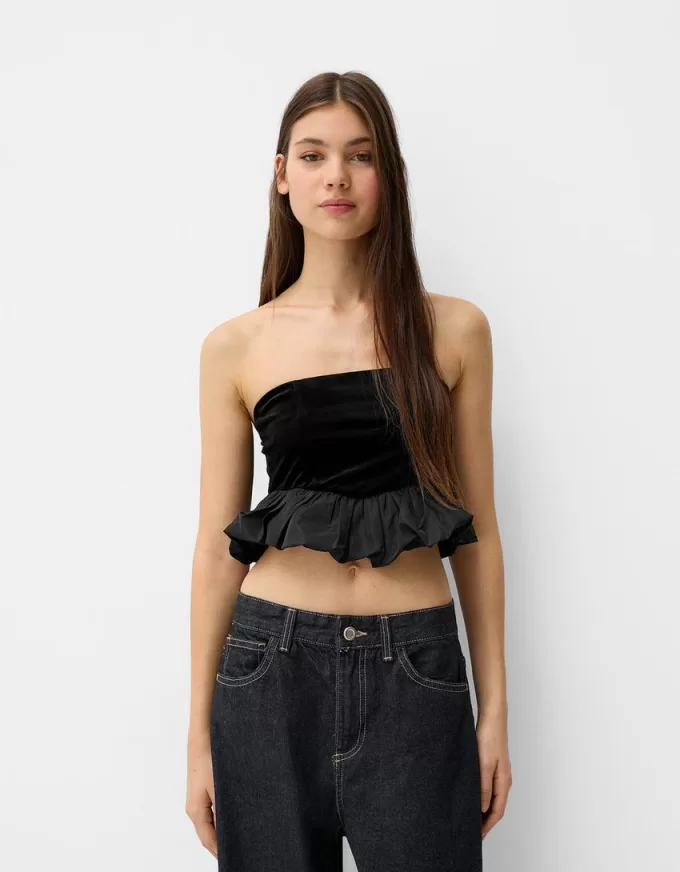 Velvet bandeau top
