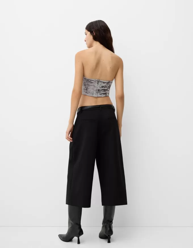 Velvet corsetry-inspired top