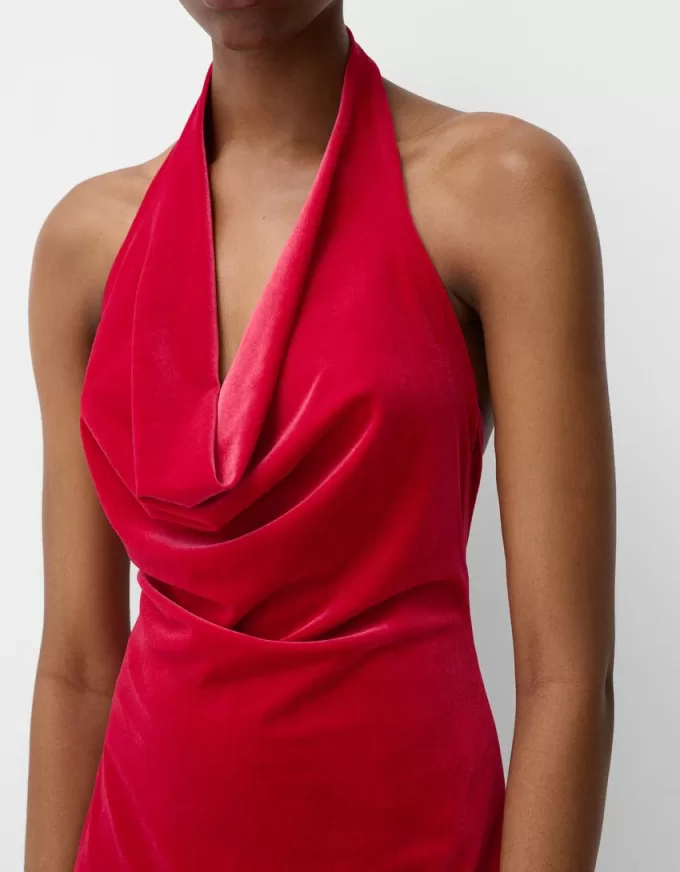 Velvet halter neck midi dress Velvet halter neck midi dress