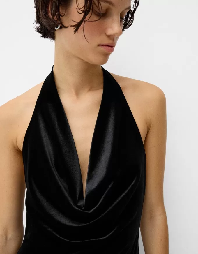 Velvet halter neck midi dress Velvet halter neck midi dress