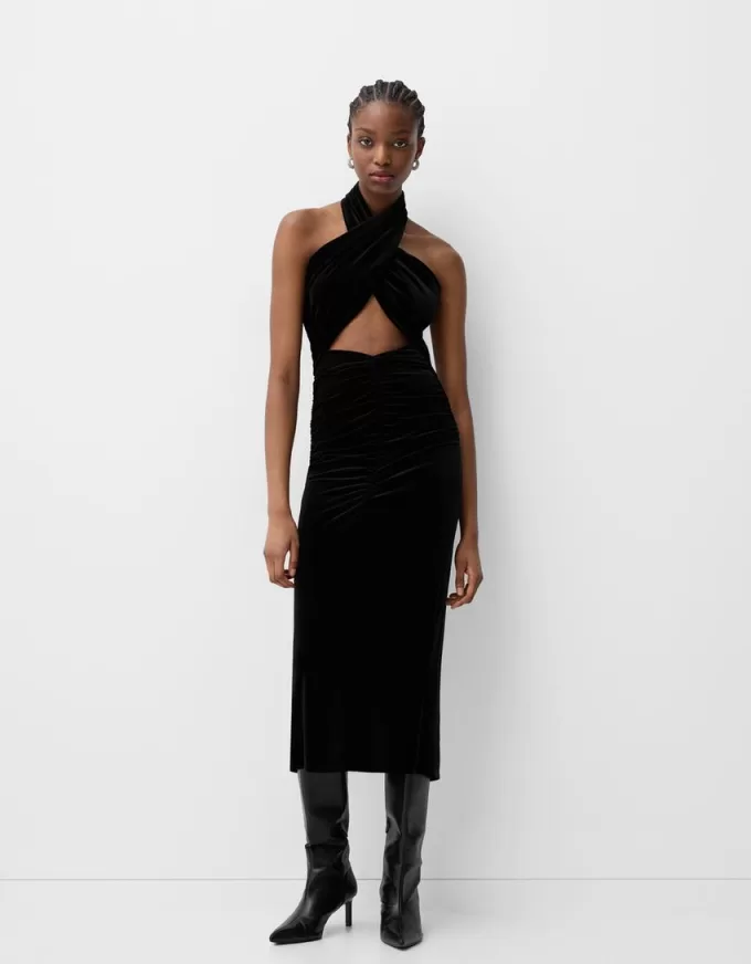 Velvet halter neck midi dress Velvet halter neck midi dress