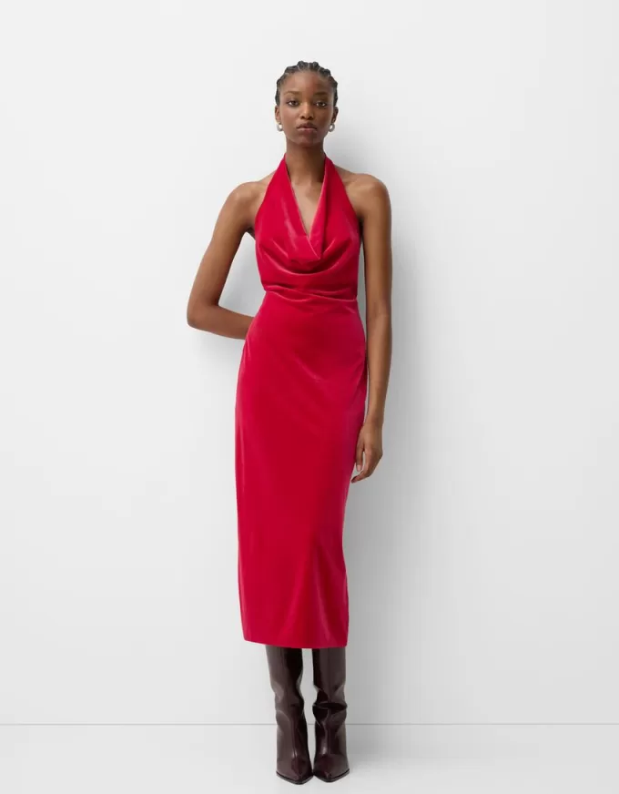Velvet halter neck midi dress Velvet halter neck midi dress