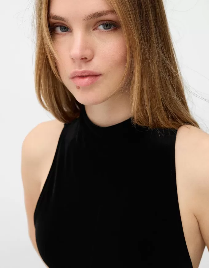 Velvet high neck mini dress Velvet high neck mini dress