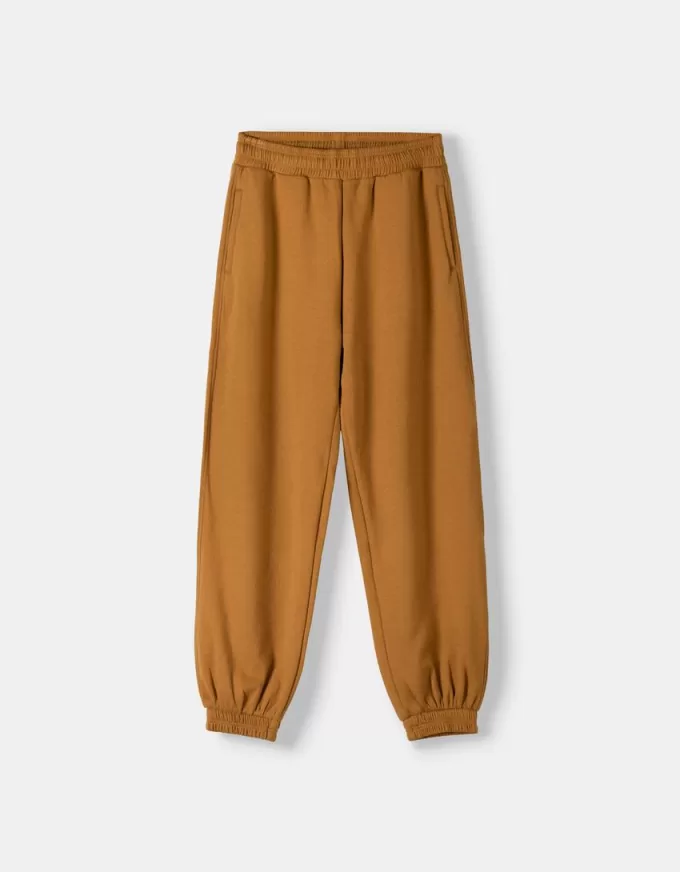Voluminous interlock jogger pants