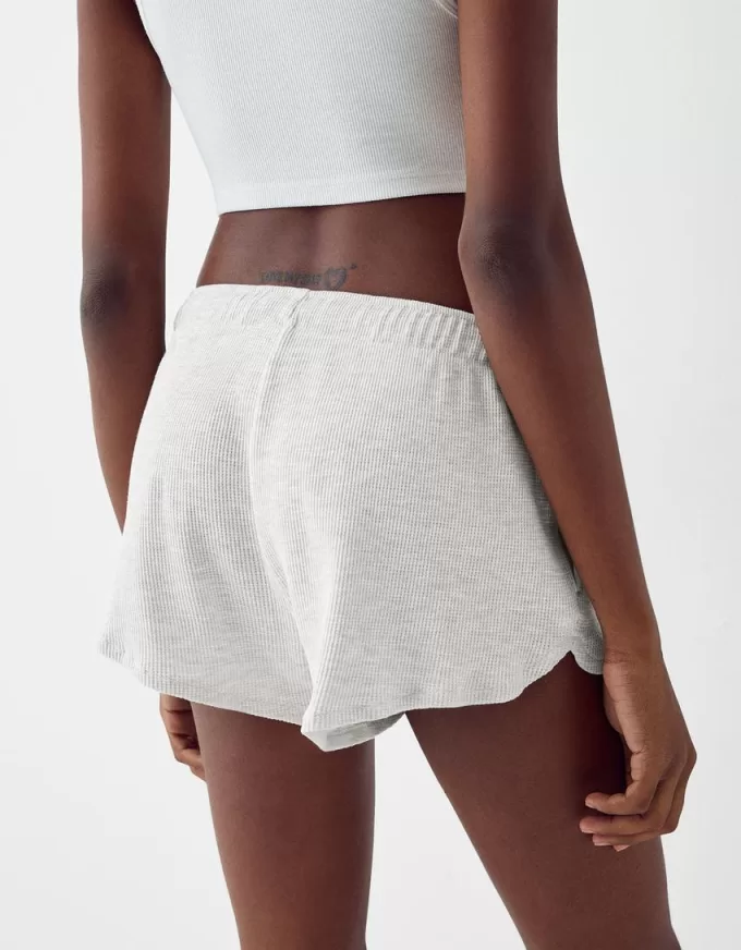 Waffle-knit shorts