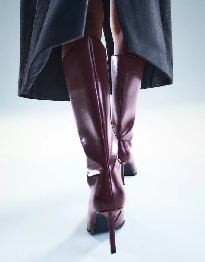 Wide-calf high-heel boots