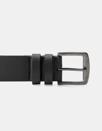Wide leather effect belt