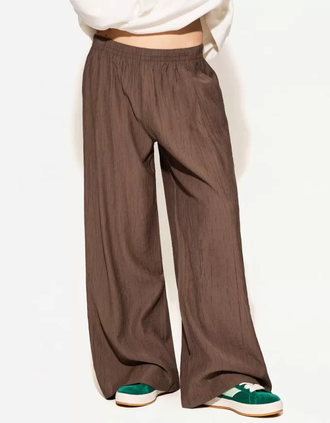 Wide-leg drawstring pants