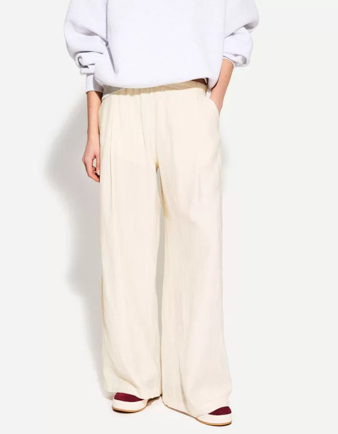 Wide-leg drawstring pants