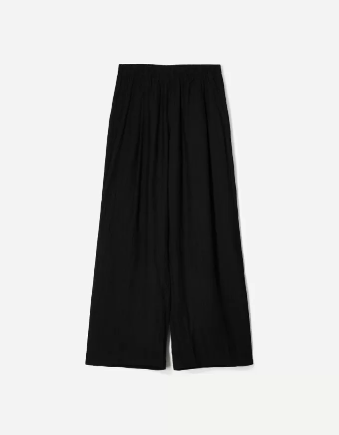 Wide-leg drawstring pants