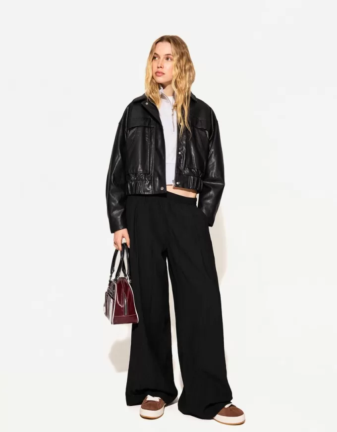 Wide-leg drawstring pants