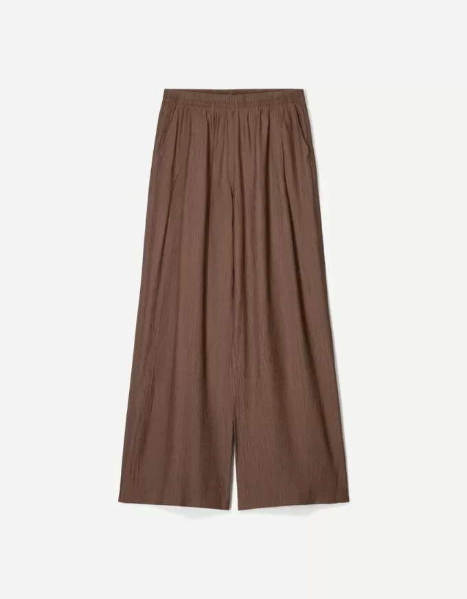 Wide-leg drawstring pants