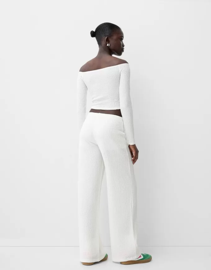 Wide leg embossed pants Wide leg embossed pants