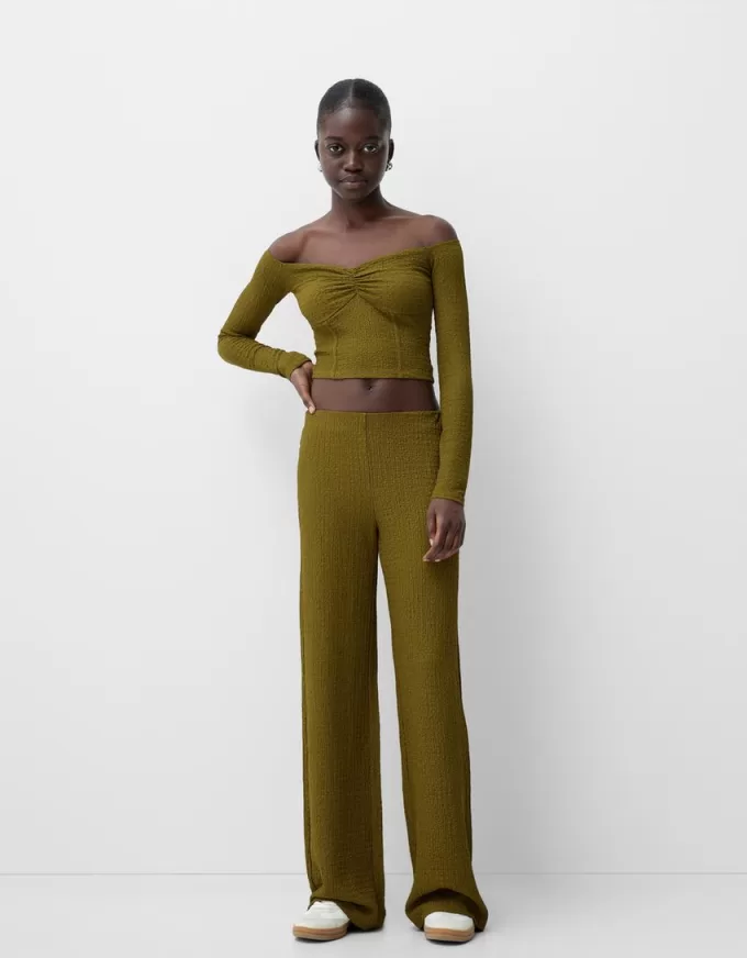 Wide leg embossed pants Wide leg embossed pants