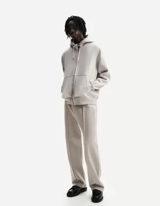 Wide-leg plush pants