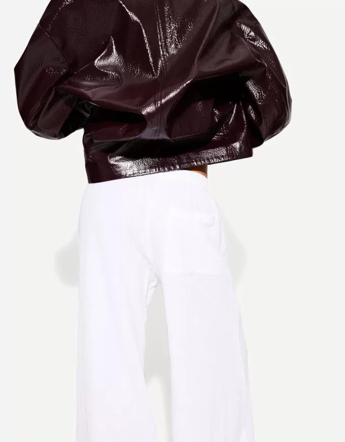 Wide-leg rustic double cloth pants Wide-leg rustic double cloth pants