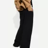 Wide-leg rustic double cloth pants