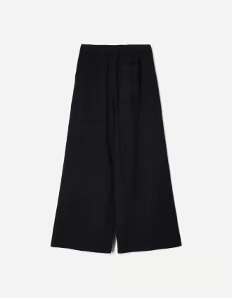 Wide-leg rustic double cloth pants