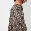 Wide-leg sateen animal print pants Wide-leg sateen animal print pants