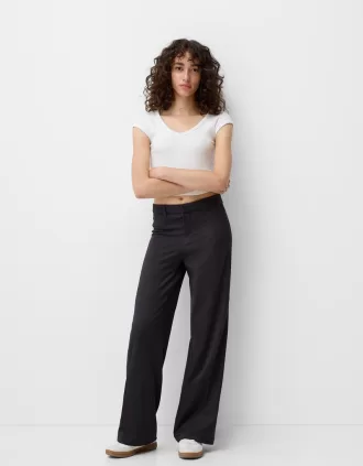 Wide-leg tailoring pants