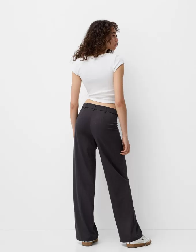 Wide-leg tailoring pants