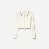 Zip-up jacket with cable-knit polo collar Zip-up jacket with cable-knit polo collar