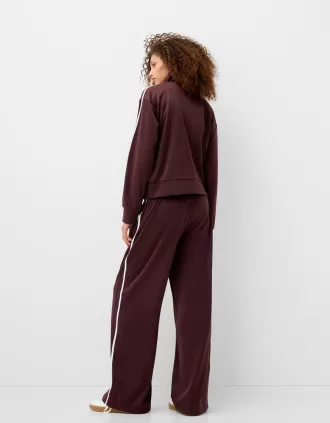 Zip-up satin sweatshirt