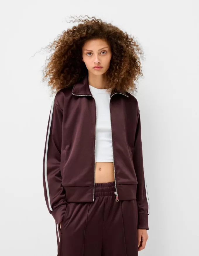 Zip-up satin sweatshirt Zip-up satin sweatshirt