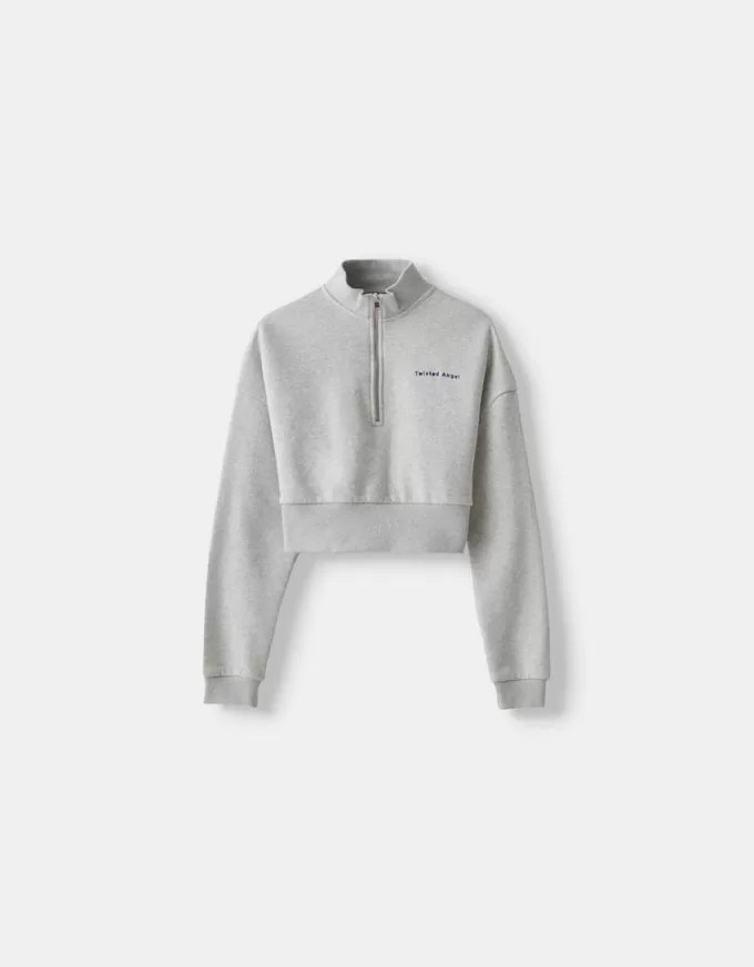 Zipped sweatshirt with embroidery Zipped sweatshirt with embroidery