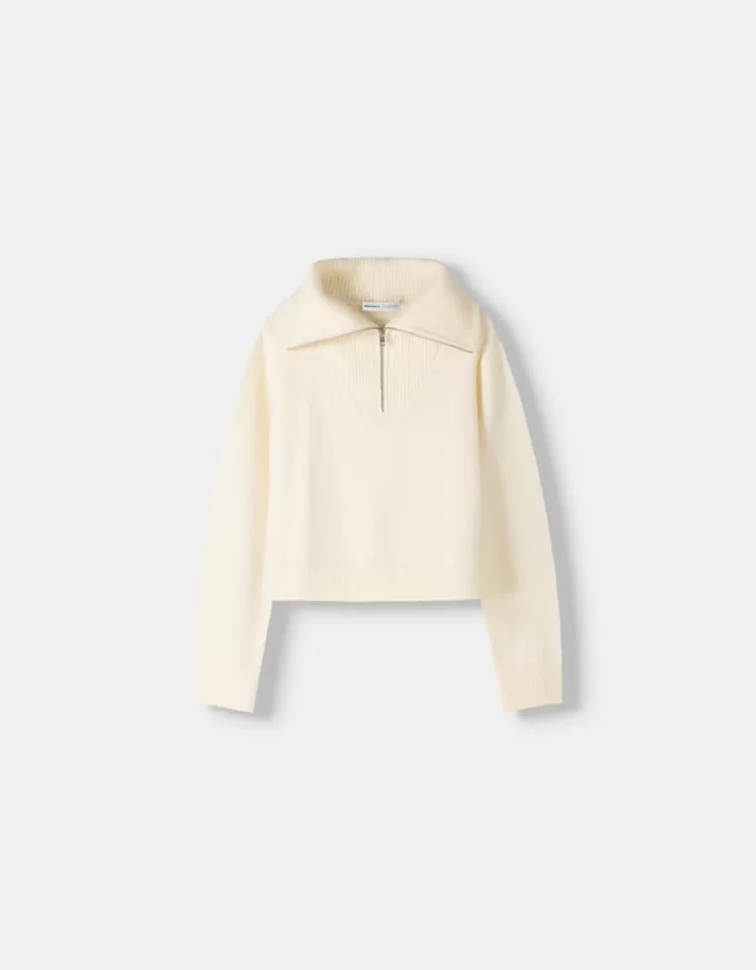 Zipper neck sweater